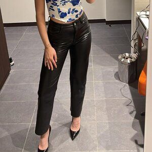 Aritzia Melina Pants – High Rise, Straight Leg (Vegan Leather)